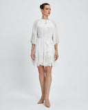 Embroidered Tunic with Tie Neck