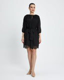 Embroidered Tunic with Tie Neck