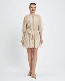 Embroidered Tunic with Tie Neck