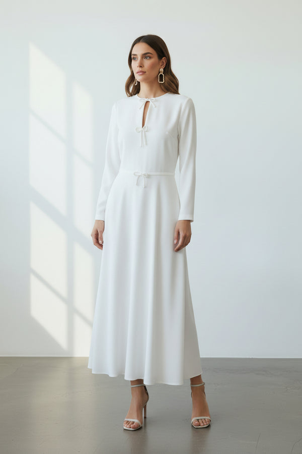 Minimal Bağlama Detaylı Maxi Elbise