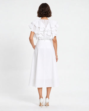 Ruffle Detail Blouse & Skirt Set