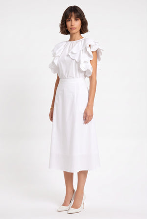 Ruffle Detail Blouse & Skirt Set