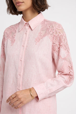 Textured Shirt & Trousers Set Pink