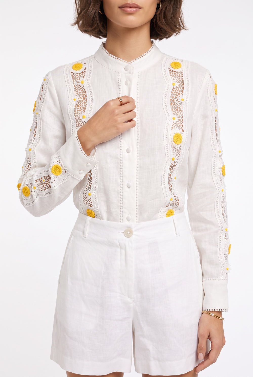 Embroidered Shirt & Shorts Set