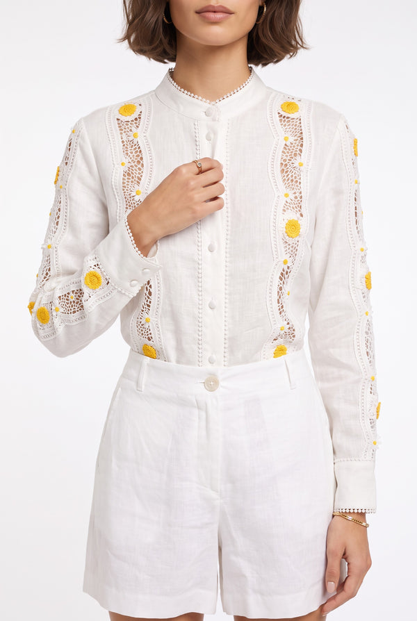 Embroidered Shirt & Shorts Set