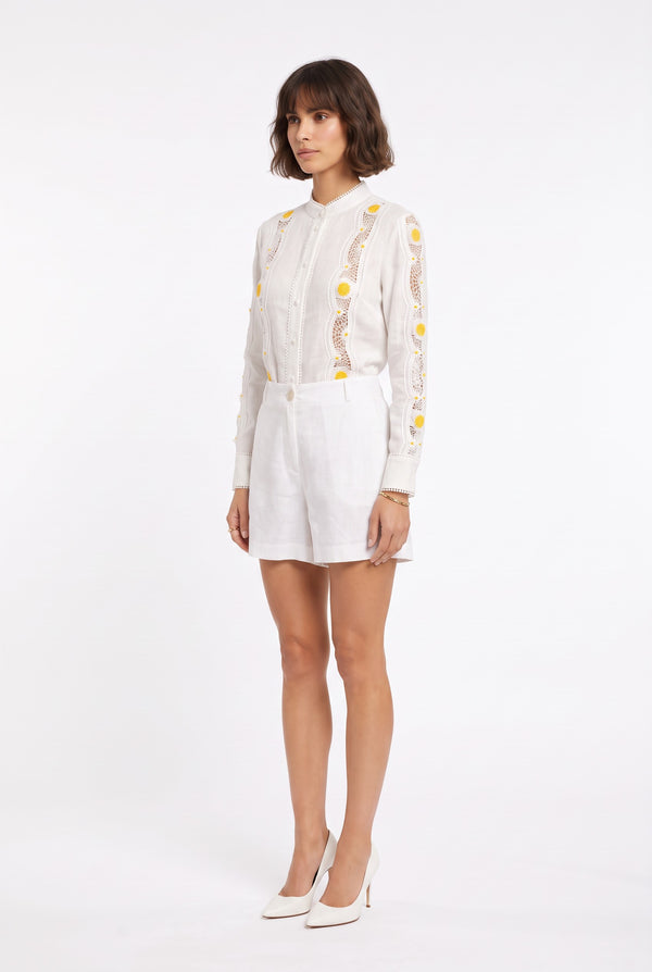 Embroidered Shirt & Shorts Set