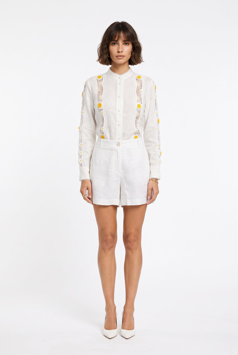 Embroidered Shirt & Shorts Set