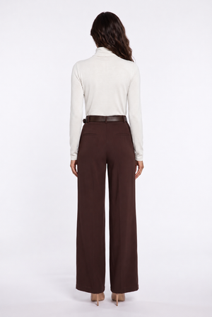Belted Wide-Leg Trousers Brown