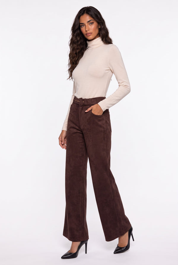 Burgundy Suede Culottes