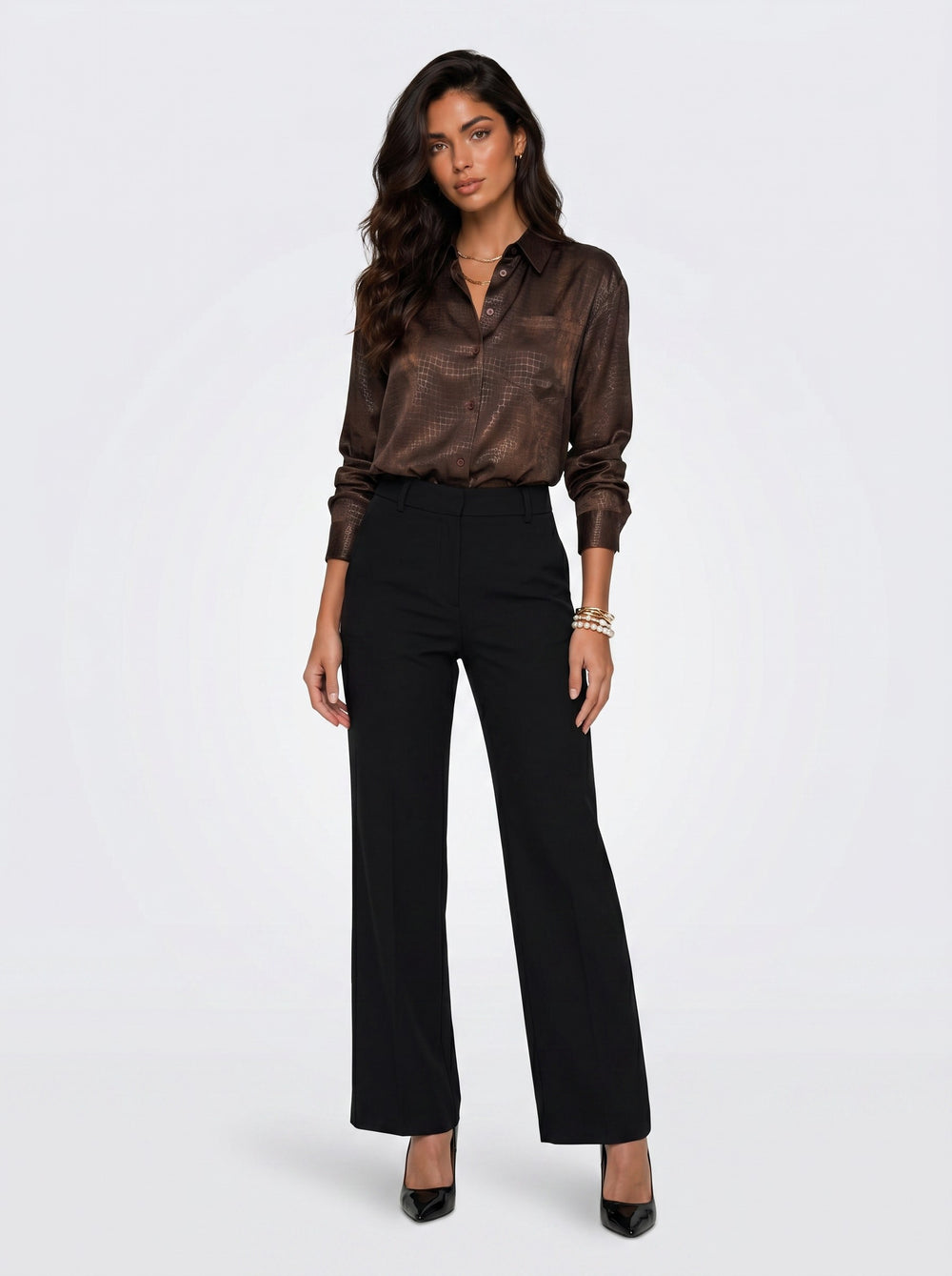 Snake Print Shirt Coffee