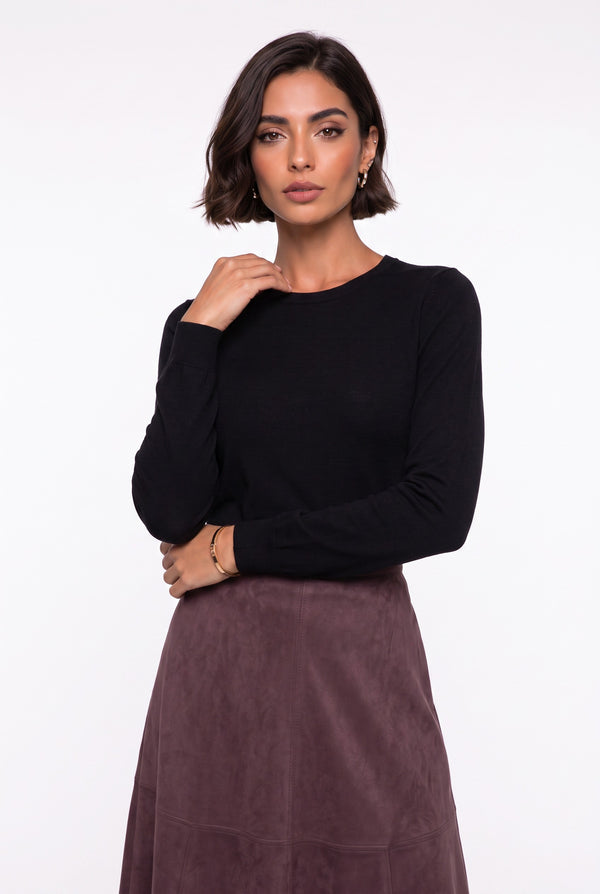 Midi Suede Skirt Burgundy
