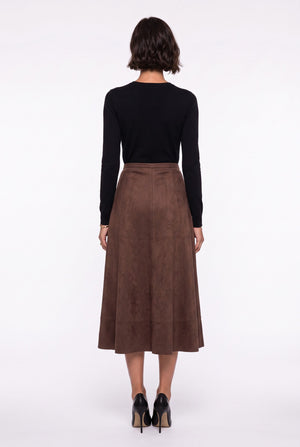 Midi Suede Skirt Coffee