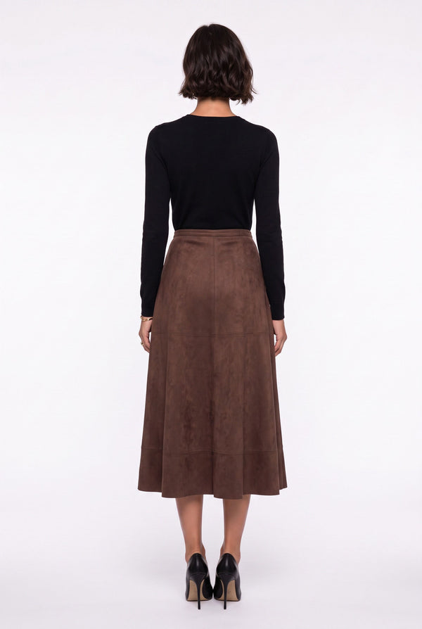 Midi Suede Skirt Coffee