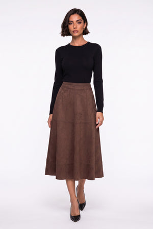 Midi Suede Skirt Coffee