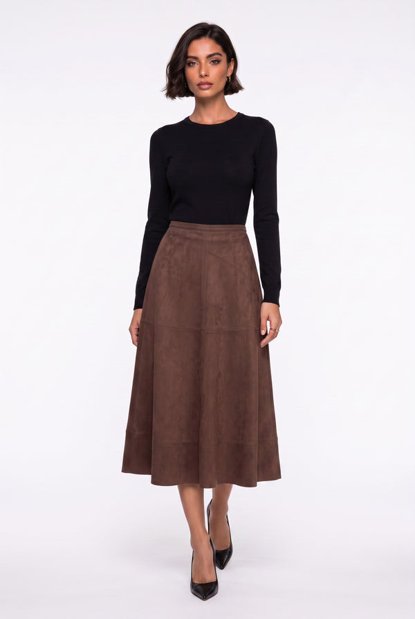 Midi Suede Skirt Coffee