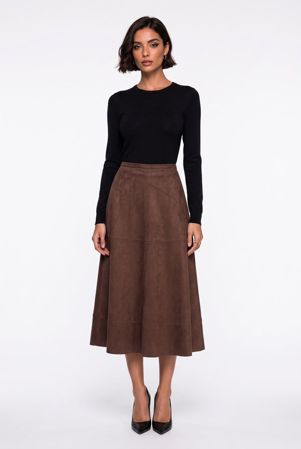 Midi Suede Skirt Coffee