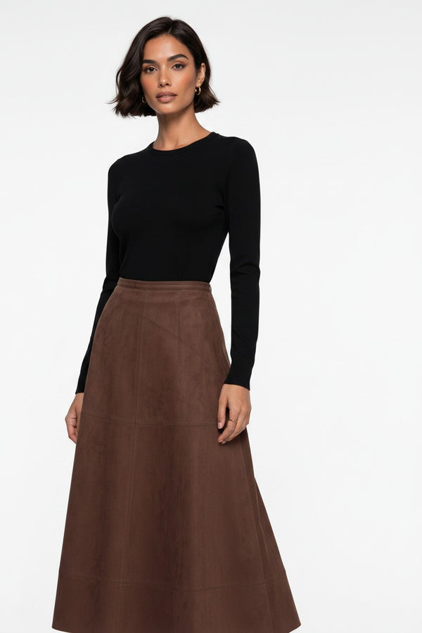 Midi Suede Skirt Coffee