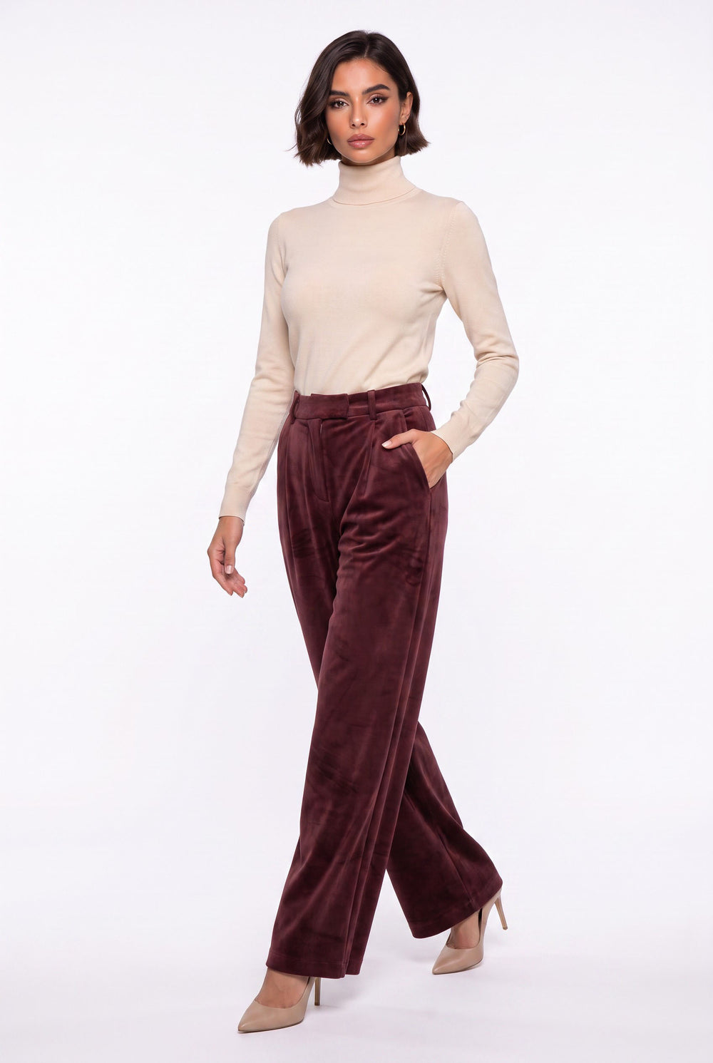 52328 TROUSERS BURGUNDY