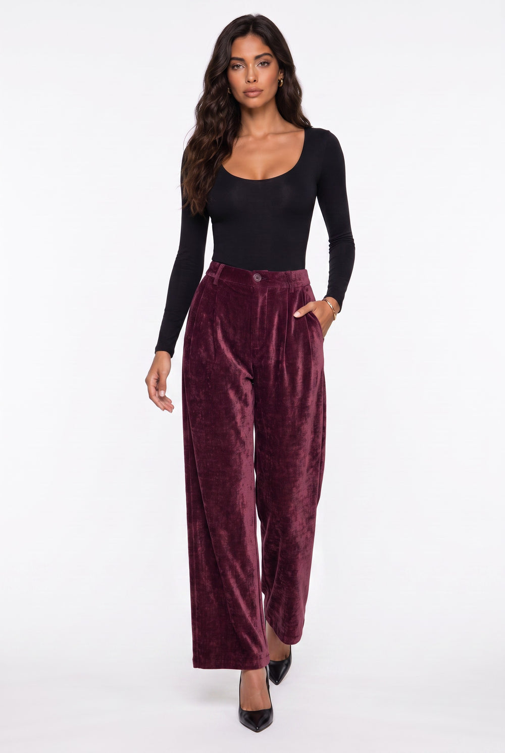 52332 TROUSERS BURGUNDY